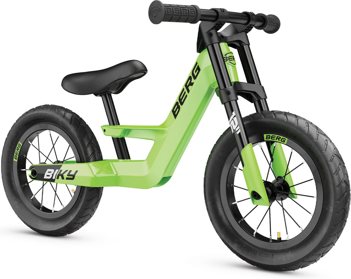BERG Biky City Loopfiets - Groen - Lichtgewicht frame van magnesium - 2 tot 5 jaar