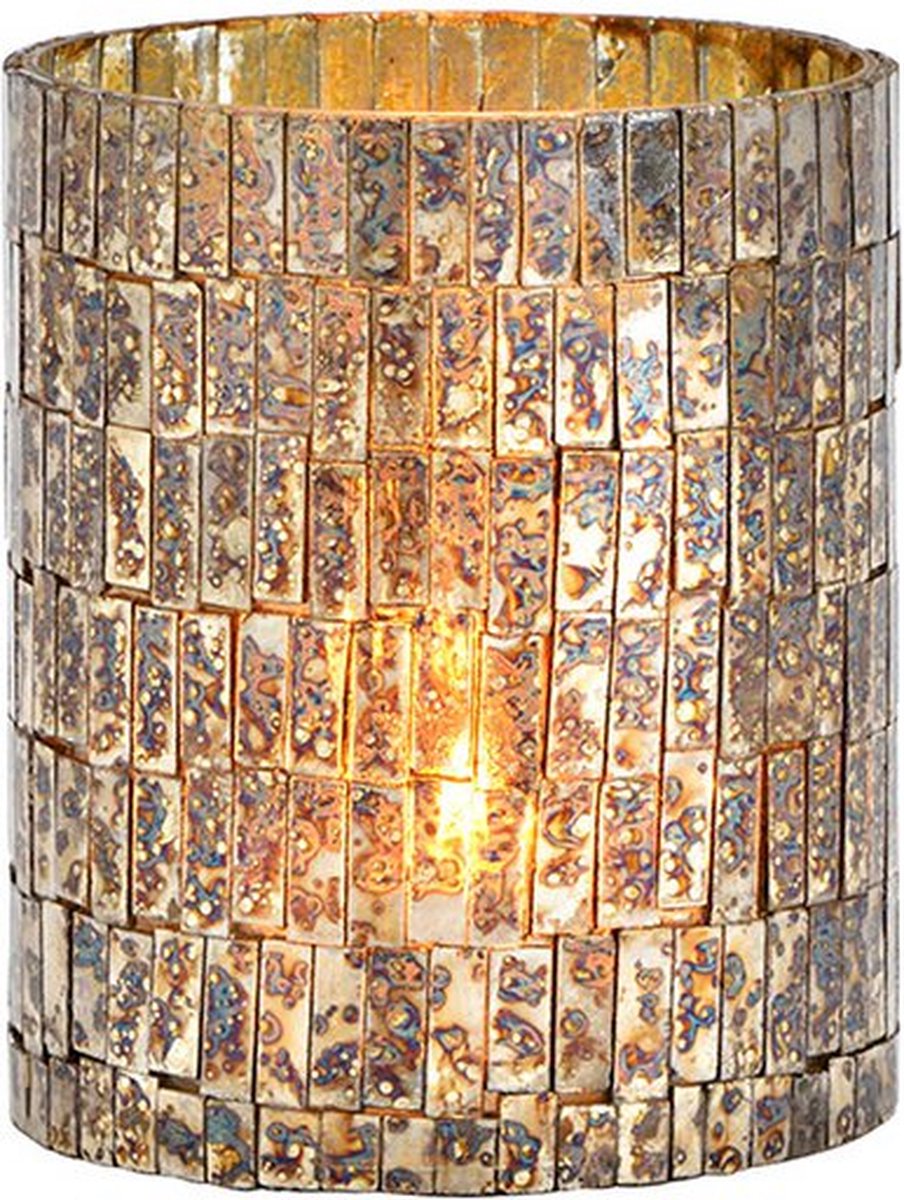 Mozaïeklantaarn van champagneglas/ theelichthouder