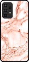 Smartphonica Telefoonhoesje voor Samsung Galaxy A52s 5G marmer look - backcover marmer hoesje - Wit Rosé Goud / TPU / Back Cover geschikt voor Samsung Galaxy A52s 5G