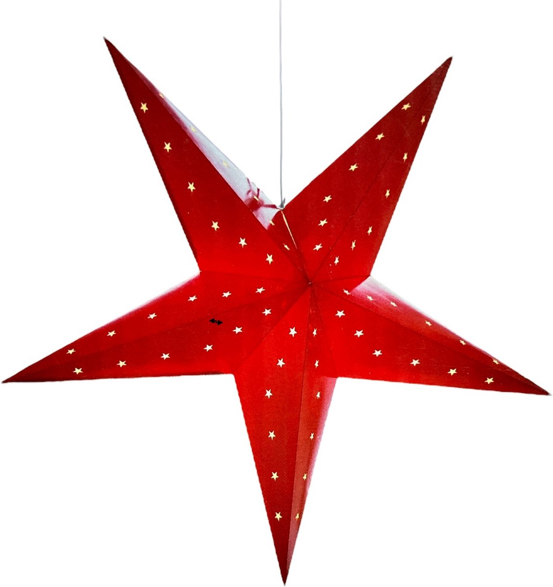 Hangende kerstster Diameter 45 cm - Inclusief Verlichtingskabel - Rood