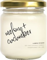 Bougie parfumée Melon & Concombre - bougie parfumée à la cire de soja et de noix de coco - Lumini Studio