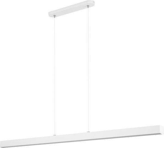 LED Hanglamp - Wit - 3K - Metaal - 116 cm - Verstelbaar - Industrieel - Plafondlampen - Woonkamer - Eetkamer