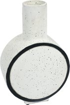 Parlane vaas Circle wit zwart 26 cm - decoratieve vaas - vaas van keramiek - kunst vaas - bloempot voor binnen - keramieken vazen - vaas voor op tafel