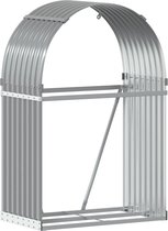 vidaXL - Haardhoutopslag - 80x45x120 - cm - gegalvaniseerd - staal - lichtgrijs