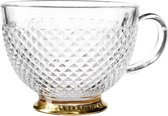 HOMLA Ton tasse à thé transparente de style vintage - tasse fonctionnelle avec motif élégant - pour fêtes banquets service à thé - capacité 0 l