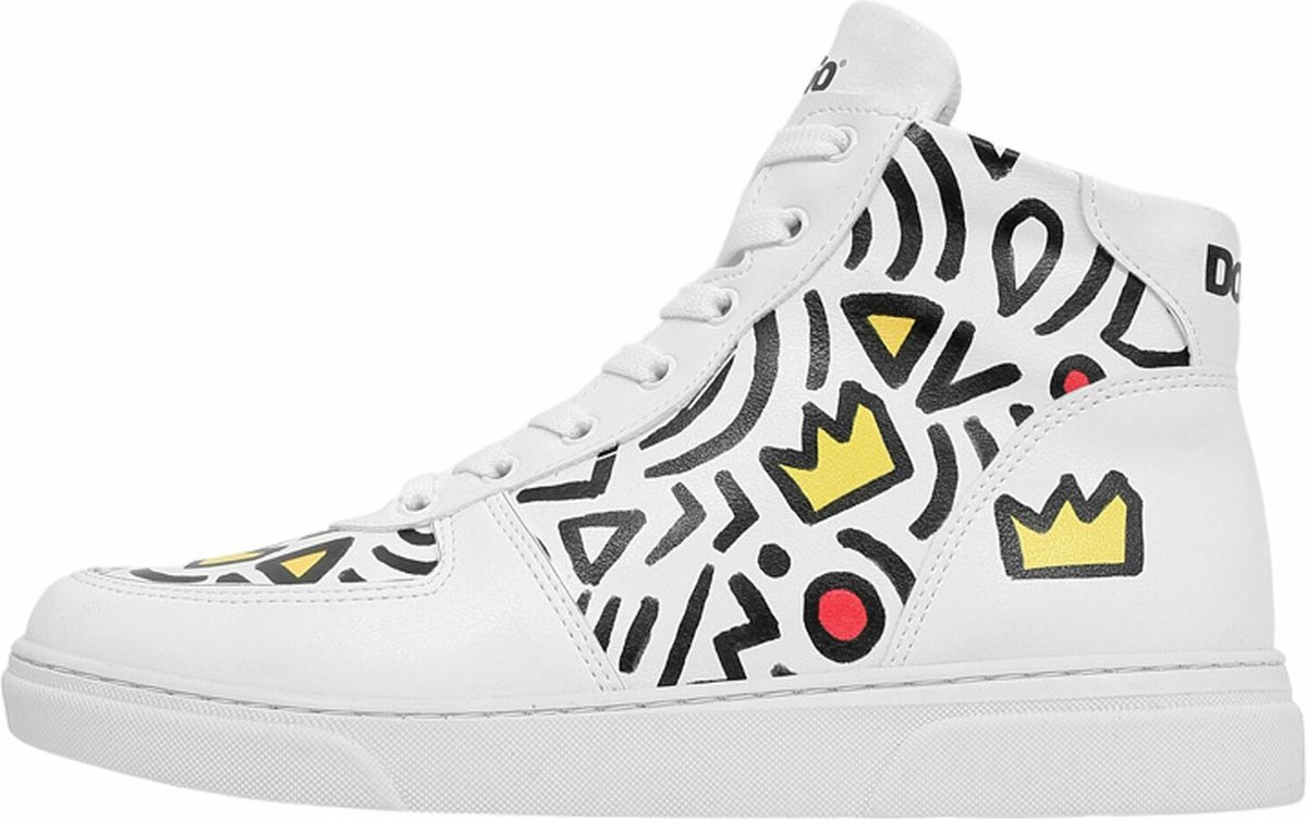 DOGO Ace Dames Laarzen - Abstract Outline white Dames Sneakers 41