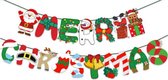 Festivz Merry Christmas Letters Banner - Kerst Decoratie – Feestversiering – Rood - Groen - Feest