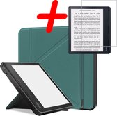 Hoes Geschikt voor Kobo Sage Hoesje Bookcase Cover Hoes Met Screenprotector - Hoesje Geschikt voor Kobo Sage Hoes Cover Case - Donkergroen