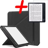 Hoes Geschikt voor Kobo Sage Hoesje Bookcase Cover Hoes Trifold Met Screenprotector - Hoesje Geschikt voor Kobo Sage Hoes Cover Case - Zwart