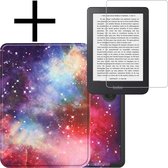 Hoes Geschikt voor Kobo Clara 2E Hoesje Bookcase Cover Book Case Hoes Sleepcover Met Screenprotector - Galaxy