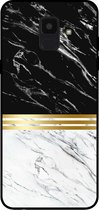 Smartphonica Telefoonhoesje voor Samsung Galaxy A6 2018 marmer look - backcover marmer hoesje - Zwart Wit / TPU / Back Cover geschikt voor Samsung Galaxy A6 2018