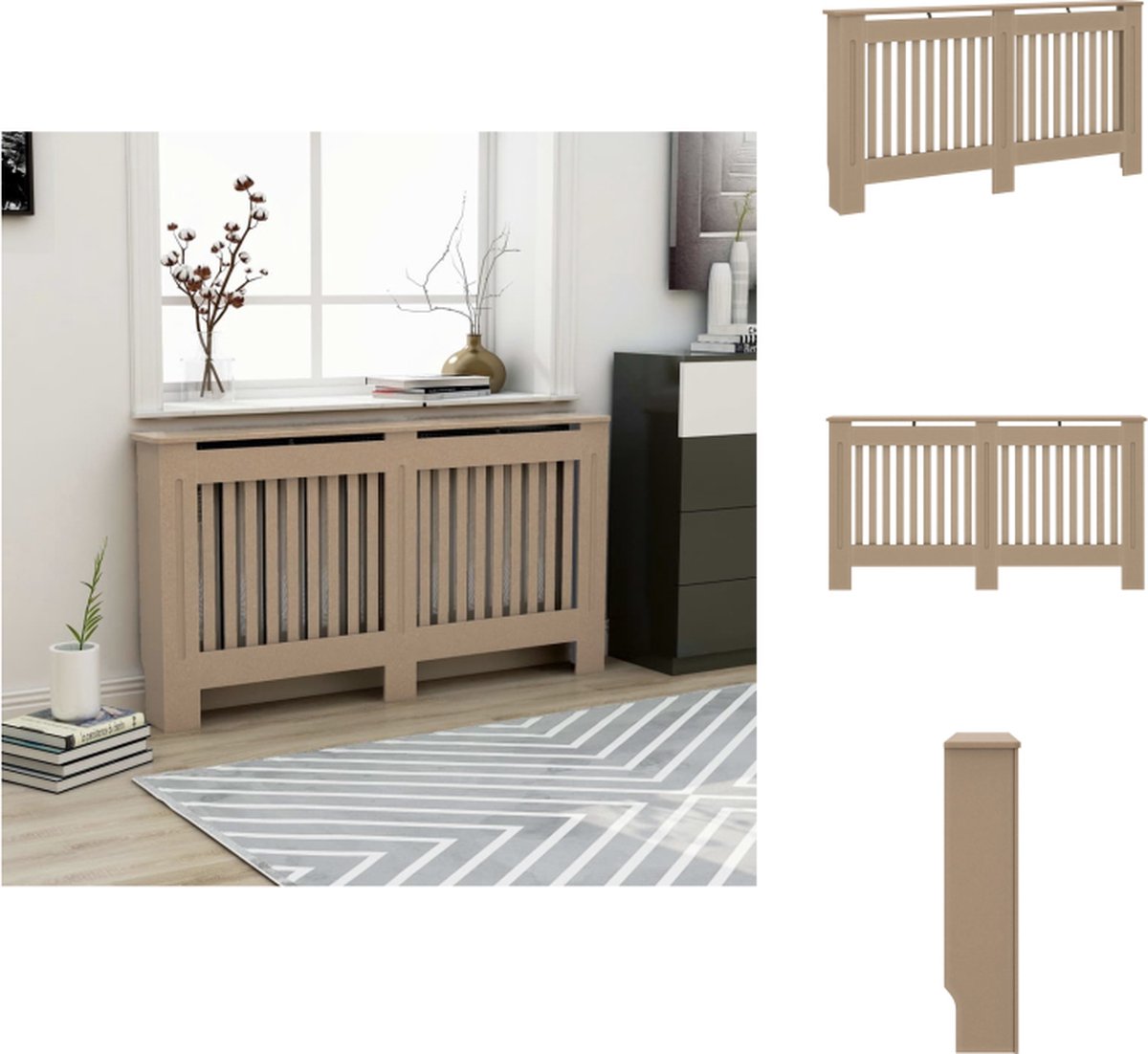 Radiatorombouw 175x20x82 cm bewerkt hout bruin eikenkleurig kopen