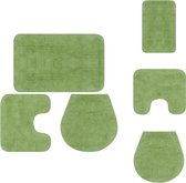 vidaXL Badmattenset Groen 100% Katoen - 50x78cm - Anti-statisch - Waterabsorberend - Badkameraccessoireset