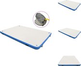 vidaXL Opblaasbaar Vlot - 300 x 150 x 15 cm - Hoge-dichtheid PVC - Blauw en wit - Inclusief pomp - tas en reparatieset - Badkamermeubel
