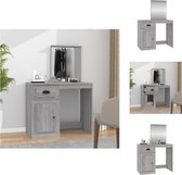 vidaXL Coiffeuse - Chêne Sonoma Grijs - 90 x 50 x 132,5 cm - Avec miroir et espace de rangement - Meubles de salle de bain
