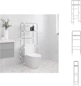 vidaXL Étagère de toilette 2 niveaux - 53,5 x 28 x 143 cm - Grijs - Fer et tissu non tissé - Porte-serviettes