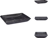 vidaXL Marmeren wastafel - 50 x 35 x 10 cm - zwart - Wastafel