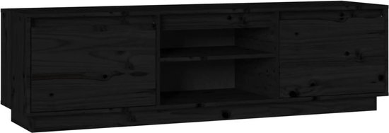 vidaXL - Tv-meubel - 140x35x40 - cm - massief - grenenhout - zwart
