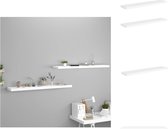 vidaXL Wandplanken Set - Stijlvolle - Wandplanken - 120 x 23.5 x 3.8 cm - Ken- Onzichtbaar montagesysteem - Kleur- wit - Wandsteun