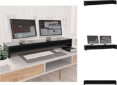 vidaXL Monitorstandaard - Hout - 100 x 24 x 13 cm - voor 2 schermen - Wandsteun