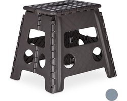 Relaxdays 1x opstapkrukje inklapbaar - opstapje - krukje - 120 kg - large grootte - grijs