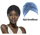 Cabantis Hijab - Hoofddeksel - Islamitisch - Tulband - Chemo - Muts - Hemel Blauw