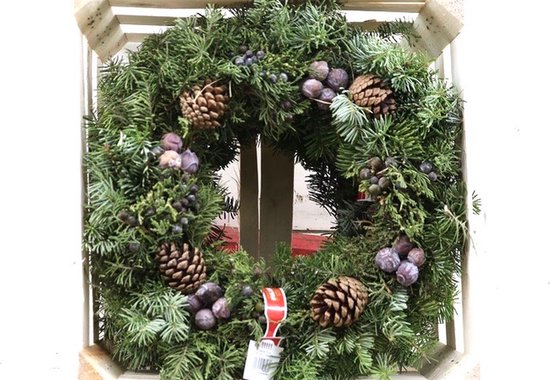 Couronne - Nobilis Noël Wreath - Door Wreath - Wreath rural - Vrai vert - 40 cm