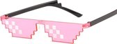 CHPN - Pixelbril - Festivalbril - Feestbril - Partybril - Roze - Thug Life 6-Pixel Bril - Deal With It - Roze - One size - Hippe bril - Accessoire