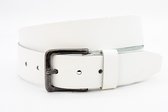 Thimbly Belts Ceinture en Jeans blanc - ceinture homme et femme - 4,5 cm de large - Wit - Cuir véritable - Tour de taille : 95 cm - Longueur totale de la ceinture : 110 cm