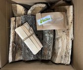 Doos haardhout 23 kg - Doos brandhout 23 kg inclusief aanmaakhoutjes en blokjes