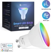 Lideka® - Smart LED Smart Lampes - Spot GU10 - RGBW - with App - 6W - 400 Lumen - 2700K - 6500K - Smart LED Siècle des Lumières - Dimmable - Google, Alexa and Siri - Décoration de Noël pour l'intérieur - Noël - Illuminations de Éclairage de Noël