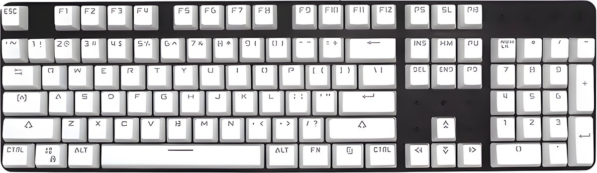 Elevanta® Witte Keycaps PBT - 106 Toetsen - Losse Keycaps voor Toetsenbord