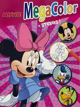 MegaColor - Disney Minnie Kleurboek + stickers - 120 kleurplatem - roze
