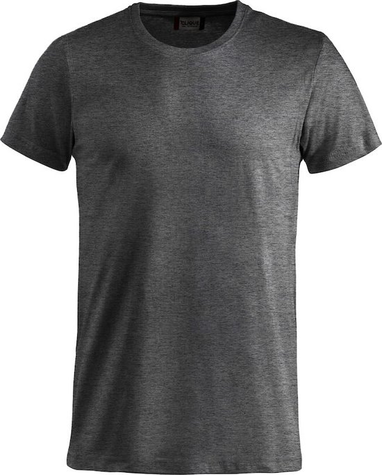 Clique 2 Pack Basic FAntraciet Melangeion-T Modieus T-shirt kleur Antraciet Melange maat 4XL