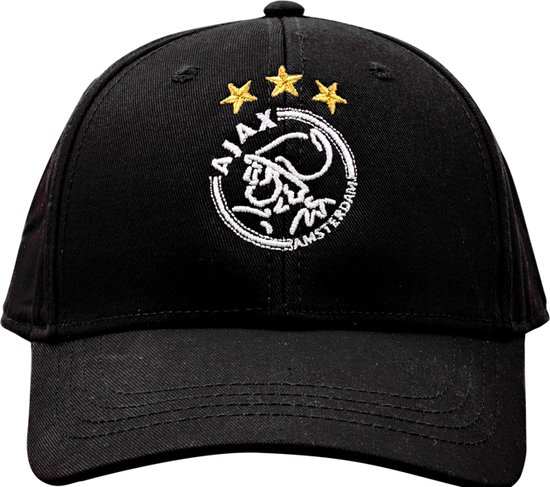 Ajax-cap zwart met wit logo senior