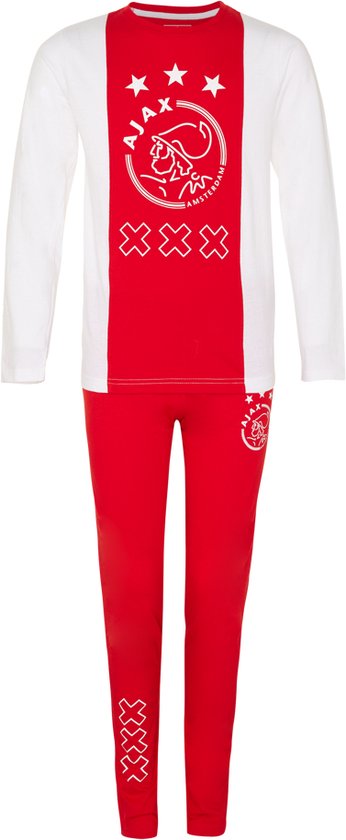 Ajax-pyjama wit/rood/wit logo XXX 164