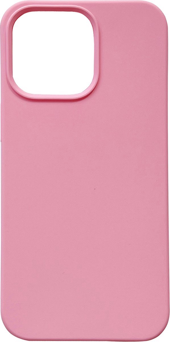 Siliconen back cover case - Geschikt voor iPhone 13 & 14 - TPU hoesje Roze