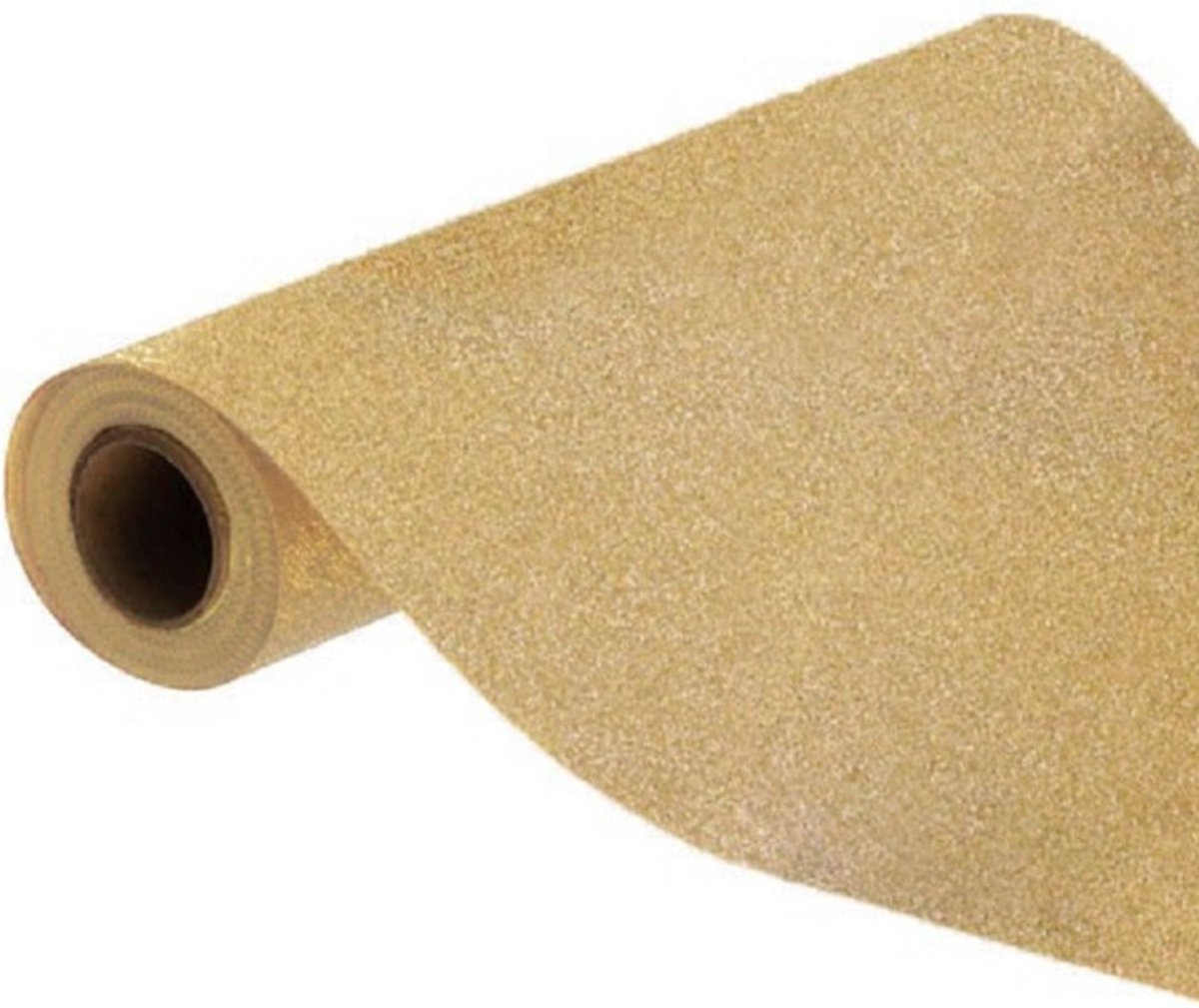 Chaks Kerst thema tafelloper op rol - gouden glitter - 30 x 500 cm - polyester