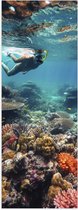 Poster (Mat) - Oceaan - Zee - Vissen - Koraal - Snorkelen - Kleuren - 20x60 cm Foto op Posterpapier met een Matte look