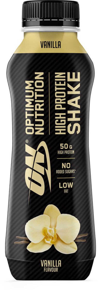 Optimum Nutrition High Protein Shake - Vanille - Ready to Drink Whey Protein - 500 ml (1 flessen)