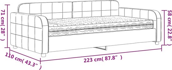 vidaXL - Slaapbank - met - matras - 100x200 - cm - fluweel - zwart
