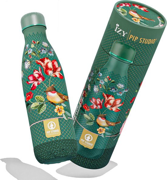 Foto: Izy drinkfles pip studio winter wonderland groen inclusief donatie waterfles thermosbeker rvs 12 uur lang warm 500 ml