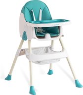 Chaise de salle à manger Bébé - Chaise haute - Chaise de table pour bébé - Chaise de salle à manger pliable - Chaise bébé multifonctionnelle pour la table - Double plaque - Imperméable - Siège enfant - Vert