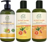 PETAL FRESH - Aloe & Citrus - Gel Bath & Shower + Shampooing + Après-shampooing - Lot de 3