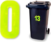 Reflecterend huisnummer kliko sticker - nummer 0 - geel - container sticker - afvalbak nummer - vuilnisbak - brievenbus - CoverArt