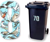 Huisnummer kliko sticker - Nummer 8 - Vogels - container sticker - afvalbak nummer - vuilnisbak - brievenbus - CoverArt