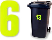 Reflecterend huisnummer kliko sticker - nummer 6 - geel - container sticker - afvalbak nummer - vuilnisbak - brievenbus - CoverArt