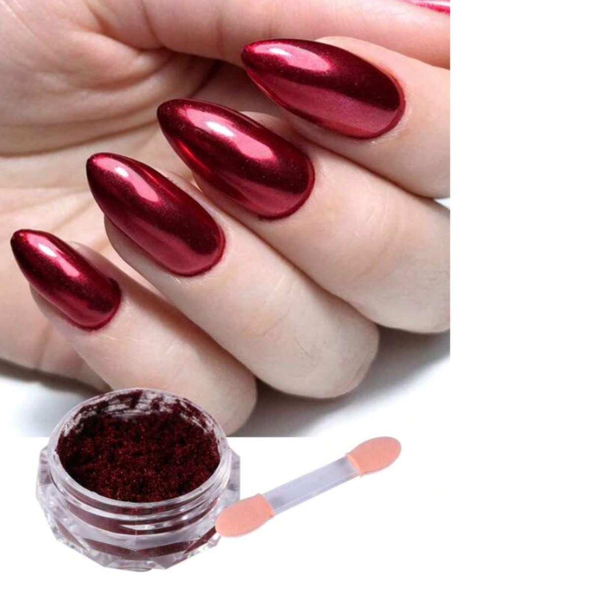 Goedkoopste GUAPÀ® Holografische Glitter Poeder Set | Nail Art glitters | Nail Art & Nagel Decoratie | Spiegel en pigment poeder | Chrome Nagels | 1 stuks Rode nagelpoeder