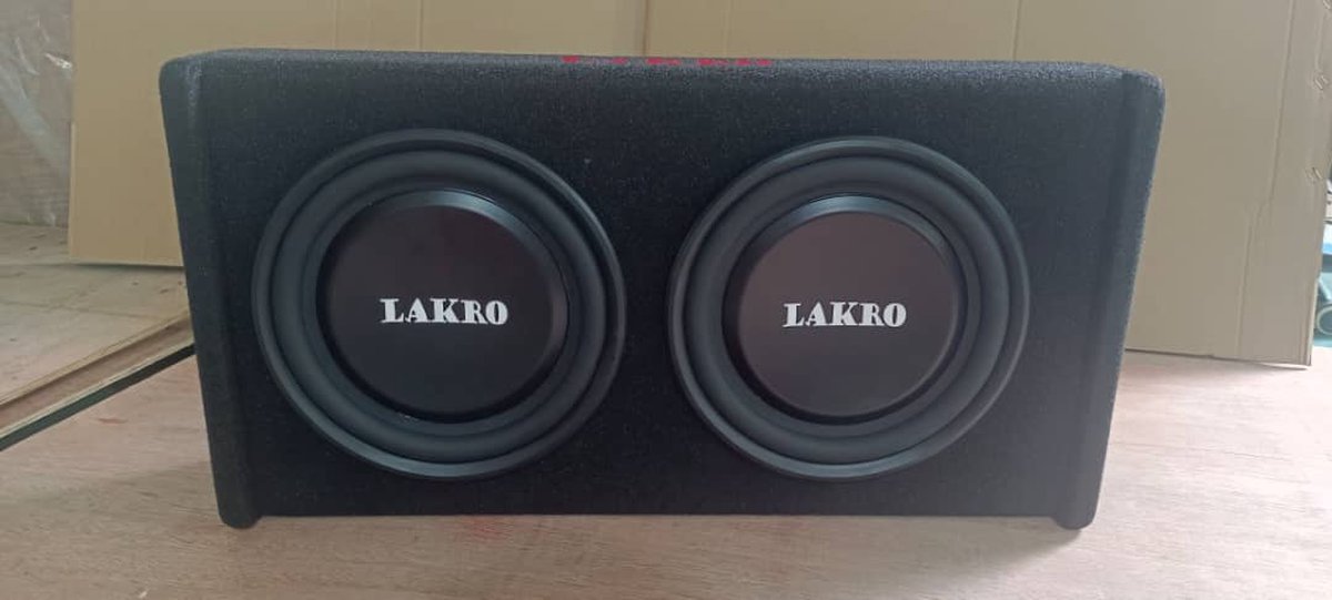 LAKRO Actieve Platte Dubbele Subwooferkist - Krachtige Geluidsoplossing voor Auto's