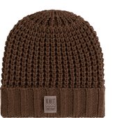 Knit Factory Robin Bonnet Tricoté Homme & Femme - Grand Bonnet - Tabac - Taille Unique